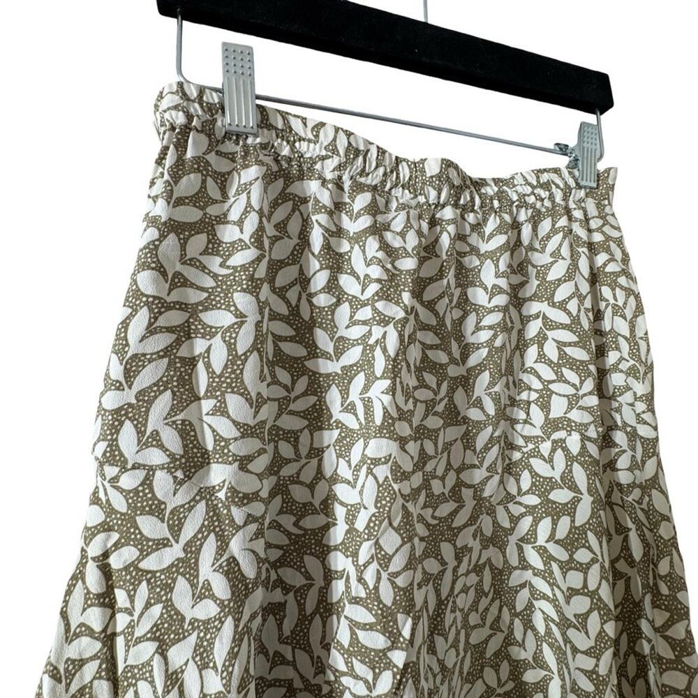 Casual Studio Midi Rayon Sage Green White Floral Side Zip Midi Skirt 90s sz S - Picture 11 of 16